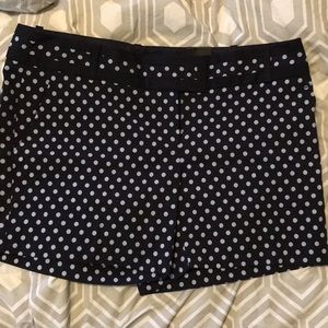 The Limited Black and gray polka dot shorts.
